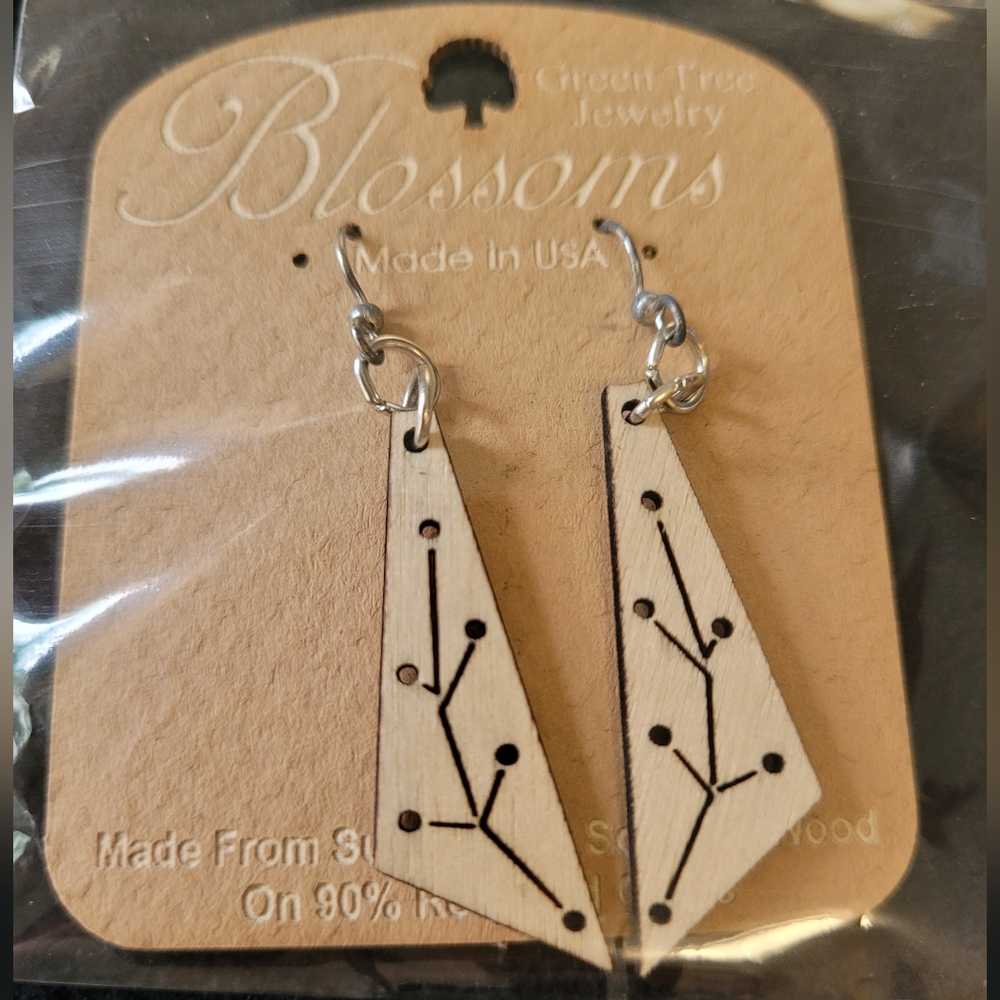 Women's Blossom Wooden Constellation Earrings